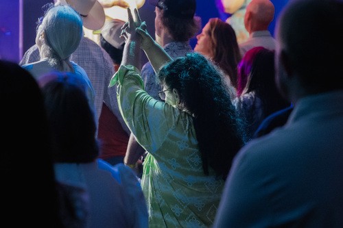 Congregation worshipping at Pathway Church