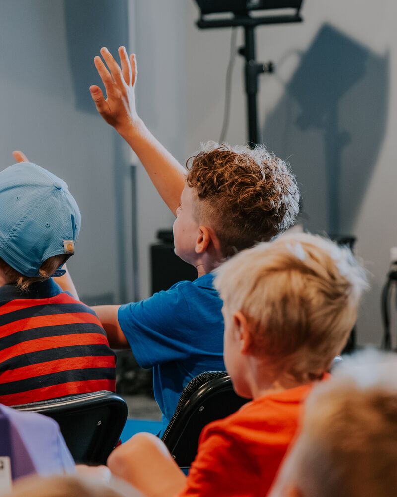 Kids worshipping together during Pathway Kids