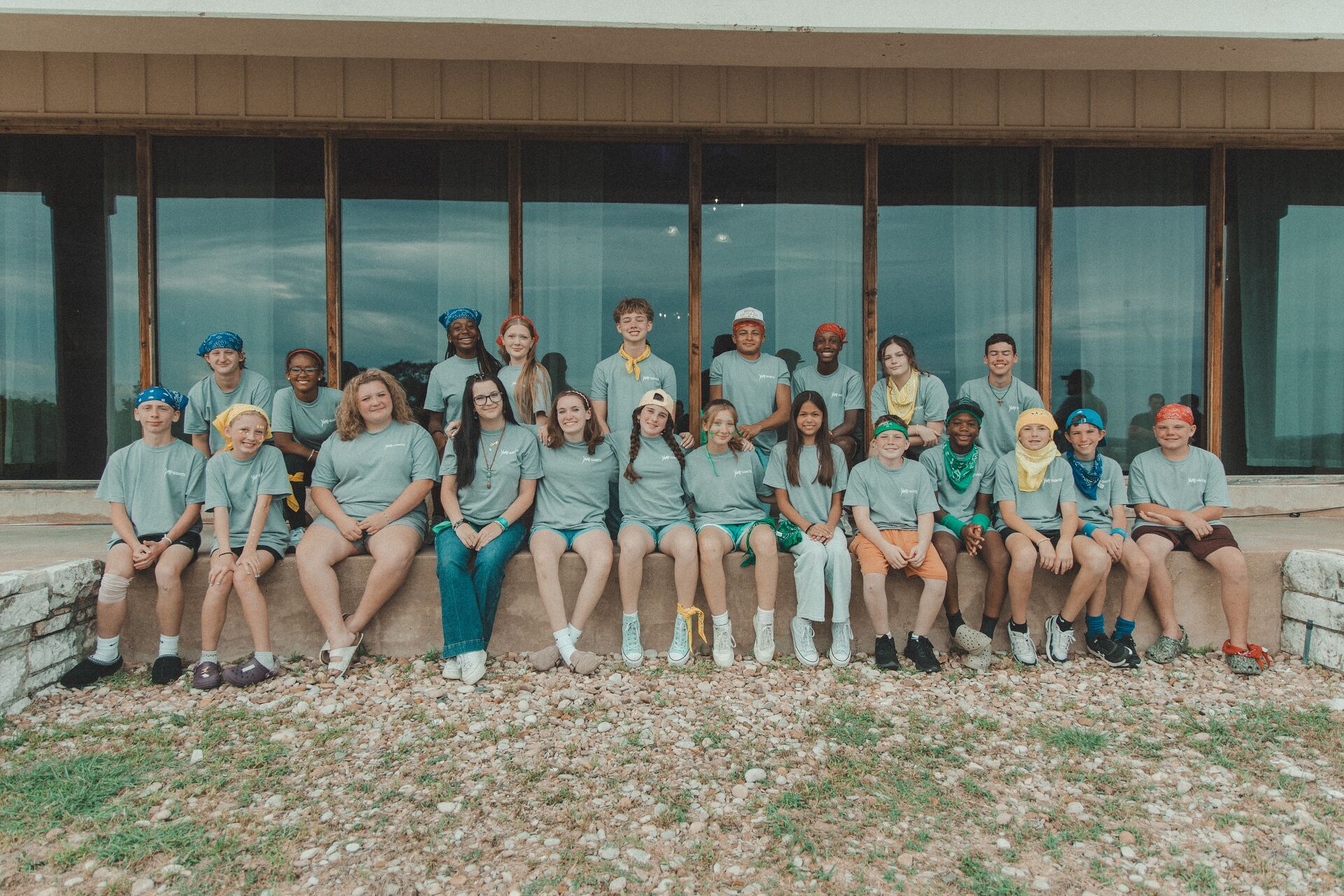 Pathway Youth students in matching camp shirts